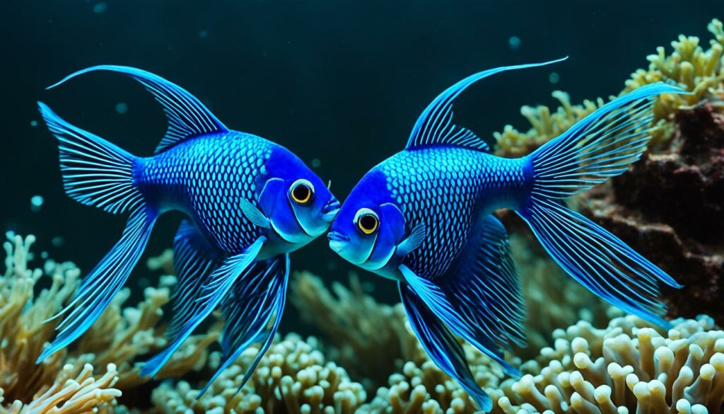 reproducción pez bailarina azul