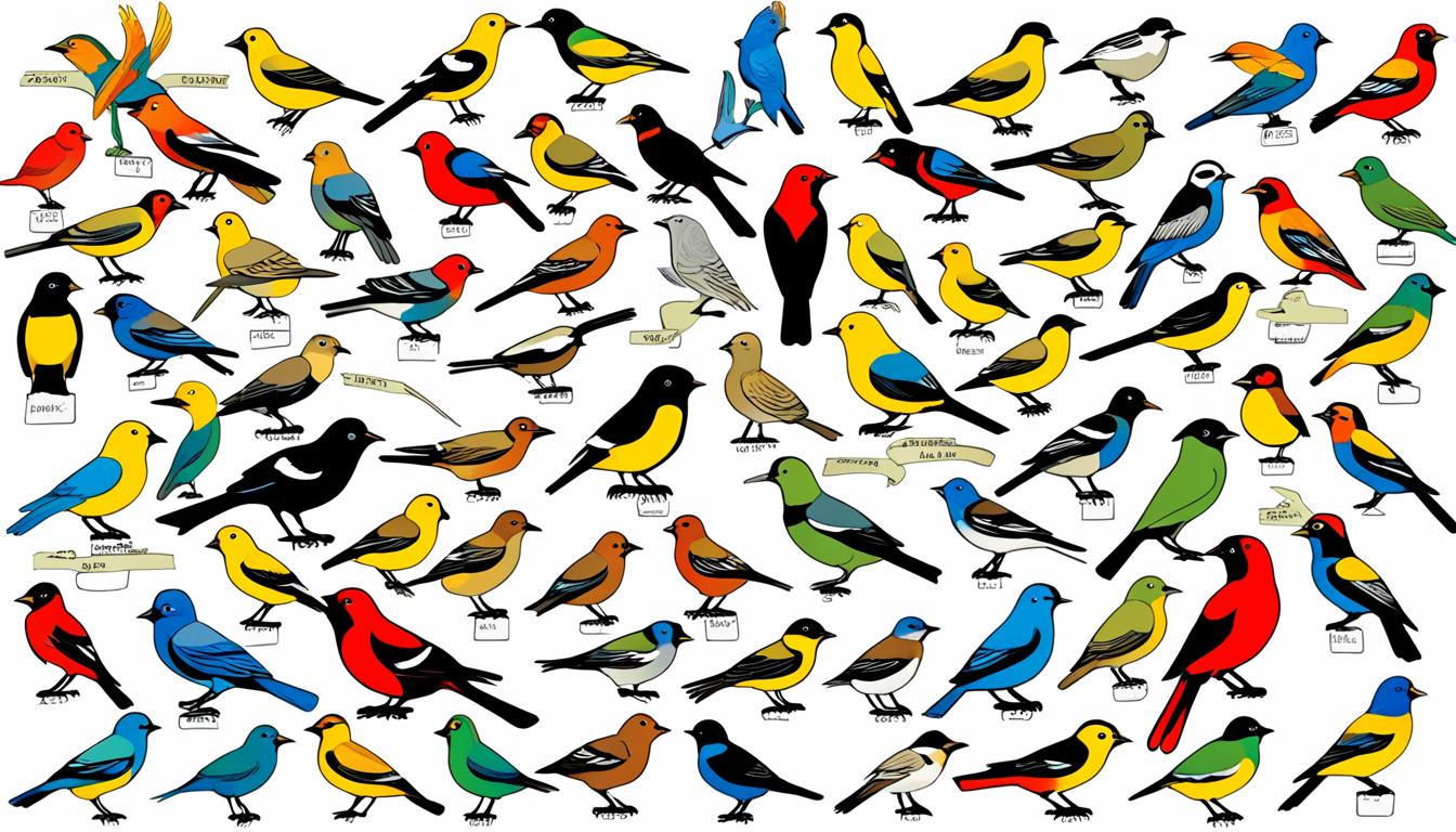 tipos de pájaros con sus nombres
